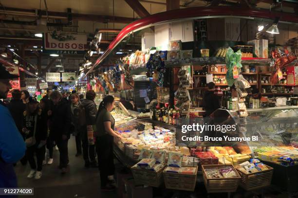 granville island public market - granville island market stock pictures, royalty-free photos & images