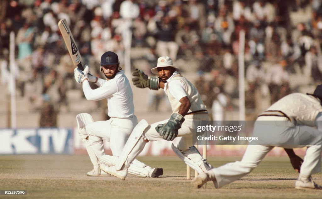 Graeme Fowler during his double hundred India v England Chennai 1985