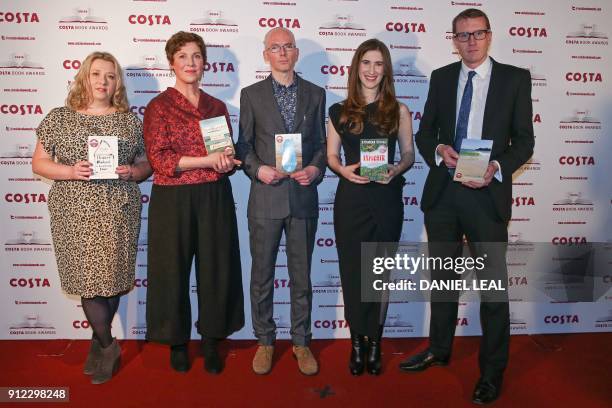 The five class winners , British author Gail Honeyman, British author Rebecca Stott, British author Jon McGregor, British author Katherine Rundell...