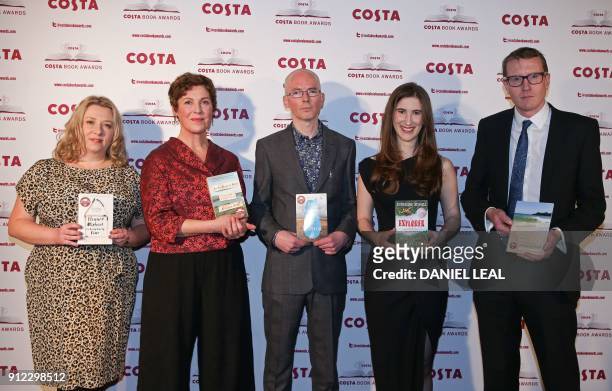 The five class winners , British author Gail Honeyman, British author Rebecca Stott, British author Jon McGregor, British author Katherine Rundell...