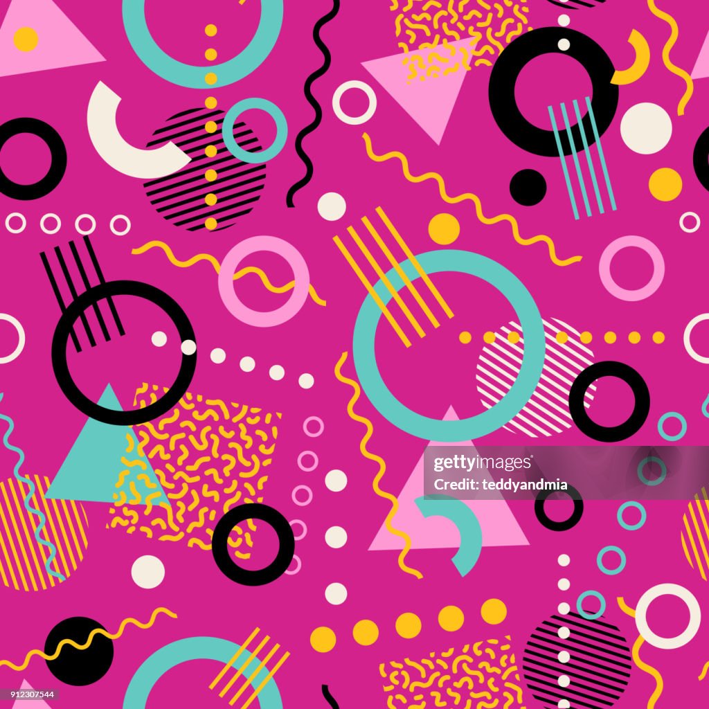 1980s Pattern Background Retro Seamless 1980s Inspired Pattern Background High-Res Vector ...