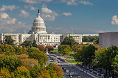 United States Capitol Building and Pennsylvania Avenue in Washington, DC - 4k/UHD