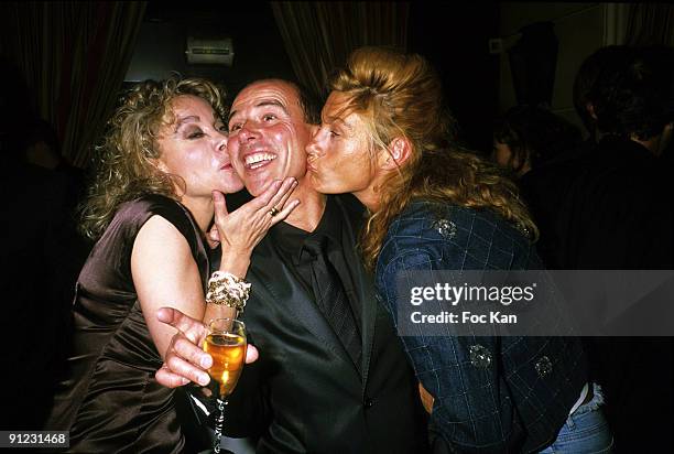 Actress Grace de Capitani , agent Patrick Goavec and TV personality Frigide Barjot attend the Patrick Goavec Birthday Party at the Berkeley Club on...