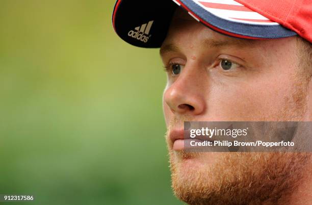 England's Andrew Flintoff talks to the media after a training session to announce that he is retiring from Test cricket after the 2009 Ashes series,...