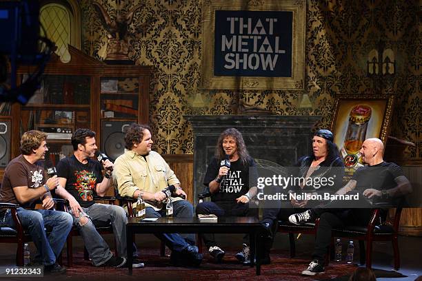 That Metal Show" hosts Jim Florentine, Don Jamieson, Eddie Trunk and musicians Steve "Lips" Kudlow, Robb "Geza" Reiner and Glenn "G5" Five of the...