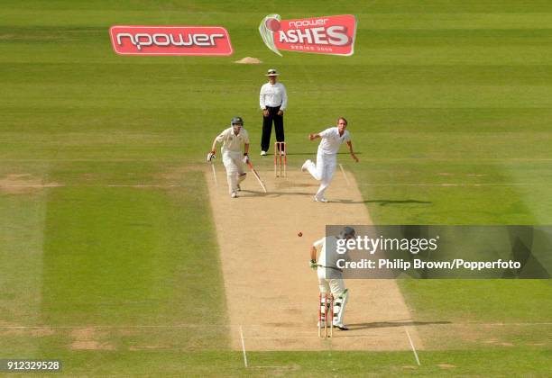 Australia's captain Ricky Ponting is bowled for 8 runs by England's Stuart Broad during the 5th Test match between England and Australia at The Oval,...