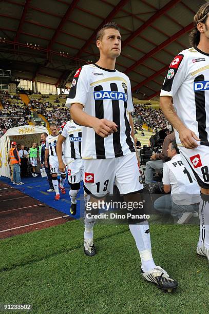 Andrea Coda of Udinese Calcio walks on the pitch before the Serie A match between Udinese Calcio and Genoa CFC at Stadio Friuli on September 27, 2009...