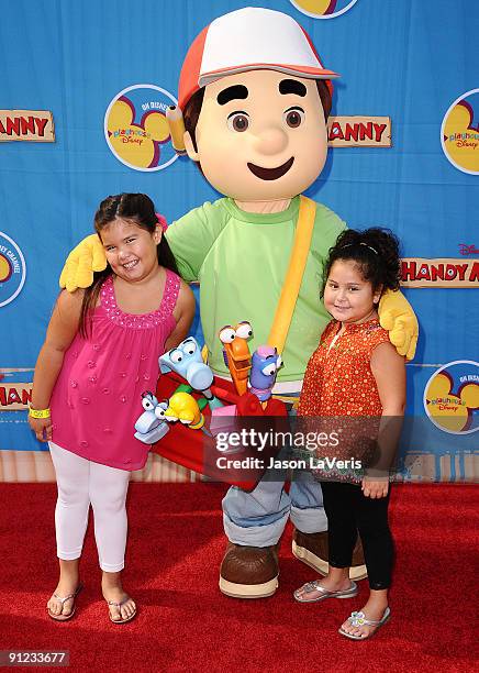 Actresses Madison De La Garza and Daniella Baltodano attend the premiere of "Handy Manny Motorcycle Adventure" at ArcLight Cinemas on September 26,...