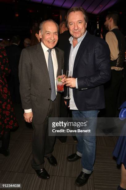 Alastair Stewart and Neil Pearson attend the Costa Book Awards at Quaglino's on January 30, 2018 in London, England.