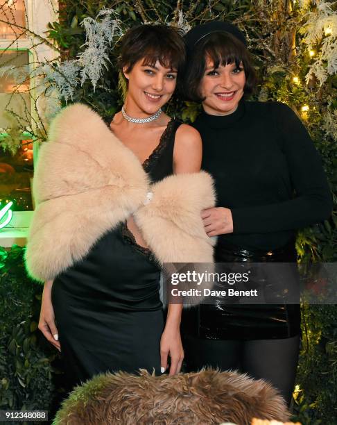 Eliza Cummings and Gizzi Erskine attend the launch of The Tanqueray No. TEN Table at Dalloway Terrace hosted by Gizzi Erskine on January 30, 2018 in...