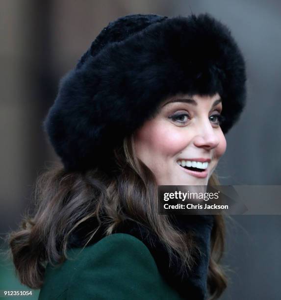 Catherine, Duchess of Cambridge visits the Old Town during day one of their Royal visit to Sweden and Norway on January 30, 2018 in Stockholm, Sweden