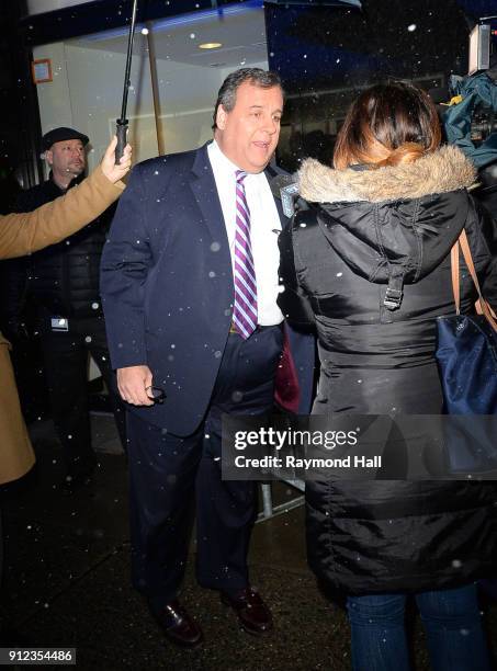 Governor Chris Christie is seen outside "Good Morning America" on January 30, 2018 in New York City.