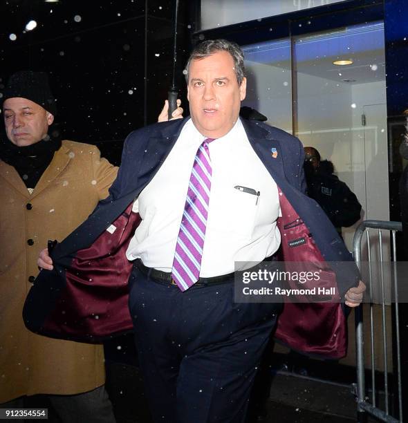 Governor Chris Christie is seen outside "Good Morning America" on January 30, 2018 in New York City.