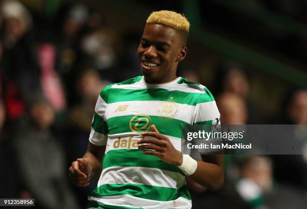 Charly Musonda of Celtic is seen during the Scottish Premier League match between Celtic and Heart of Midlothian at Celtic Park on January 30, 2018...