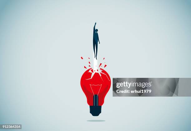 illustrazioni stock, clip art, cartoni animati e icone di tendenza di rompere nuove strade - innovazione
