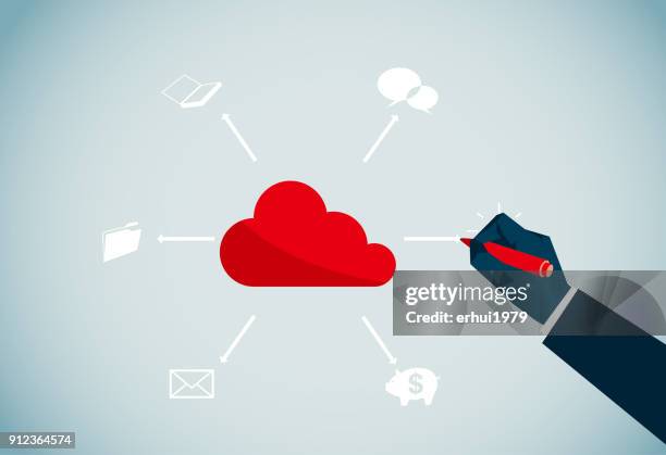 cloud computing - hands open stock illustrations