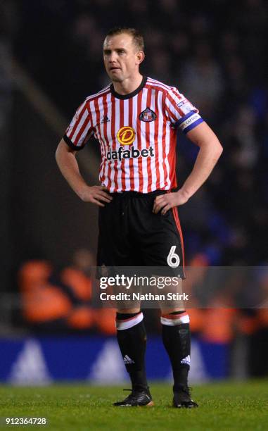 Lee Cattermole of Sunderland looks on during the Sky Bet Championship match between Birmingham City and Sunderland at St Andrews on January 30, 2018...