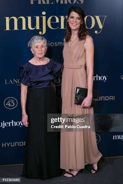 Ruth Beitia and her mother Aurora Vila attends the 'Mujer hoy awards at 'Casino de Madrid' on January 30, 2018 in Madrid, Spain.