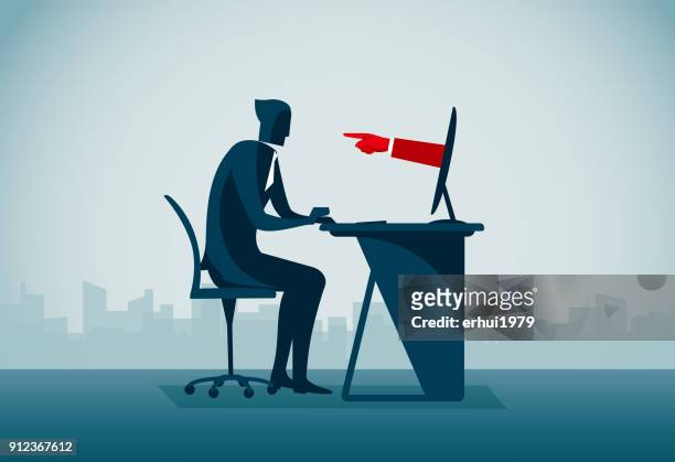 pointing - workplace bullying stock illustrations