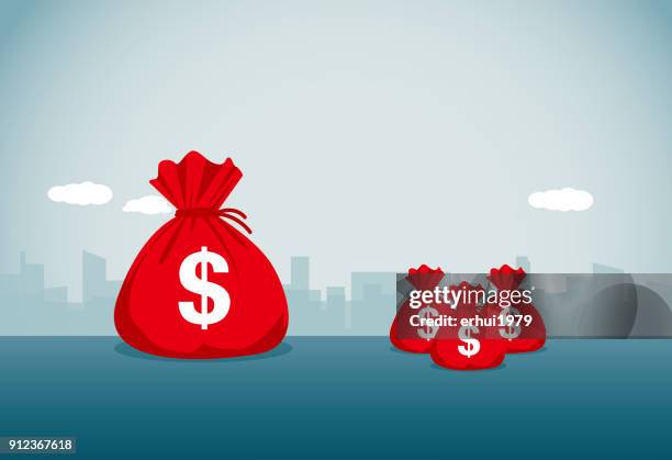 stockillustraties, clipart, cartoons en iconen met vergelijking - money bag