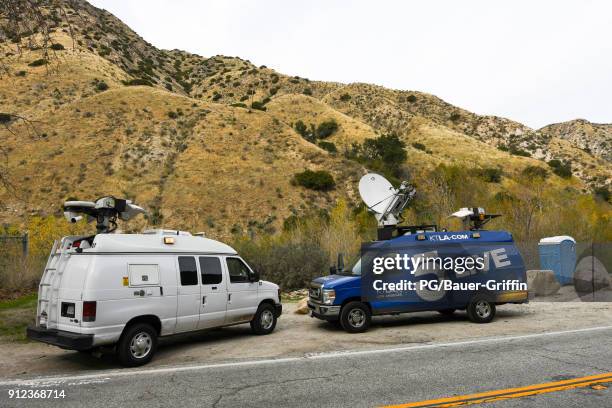 General view of Big Tujunga Canyon where "Glee" star Mark Salling was found dead of apparent suicide on January 30, 2018 in Los Angeles, California.