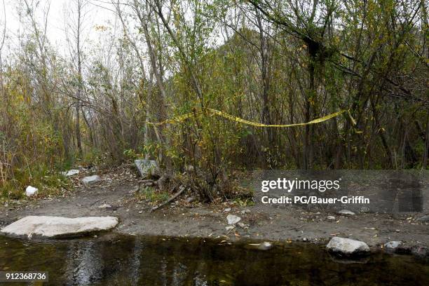 General view of Big Tujunga Canyon where "Glee" star Mark Salling was found dead of apparent suicide on January 30, 2018 in Los Angeles, California.