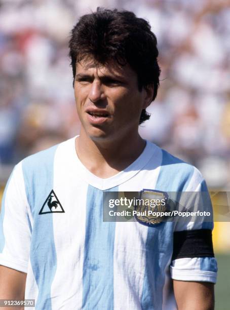 Daniel Passarella of Argentina prior to the FIFA World Cup match between Argentina and Italy at the Estadio Sarria in Barcelona, 29th June 1982....