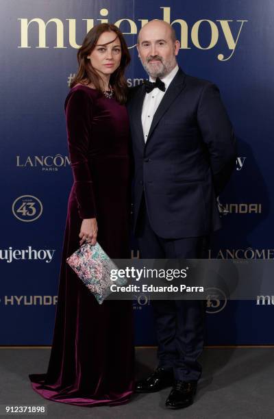 Actress Leonor Watling and actor Javier Camara attend 'VII Premios Mujer Hoy' at Casino on January 30, 2018 in Madrid, Spain.