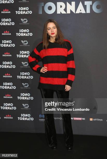 Matilde Gioli attends 'Sono Tornato' photocall on January 30, 2018 in Milan, Italy.