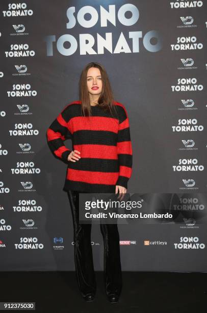 Matilde Gioli attends 'Sono Tornato' photocall on January 30, 2018 in Milan, Italy.