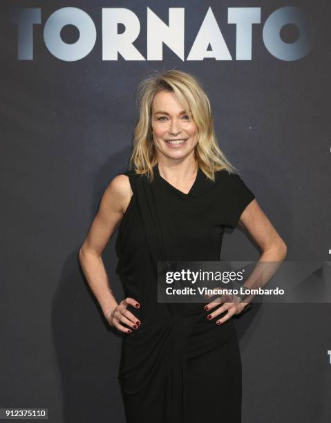 Stefania Rocca attends 'Sono Tornato' photocall on January 30, 2018 in Milan, Italy.