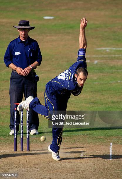 Kyle Coetzer of Durham ccc bowling during the NatWest Pro40: Division One match between Somerset and Durham at the County Cricket Ground on September...