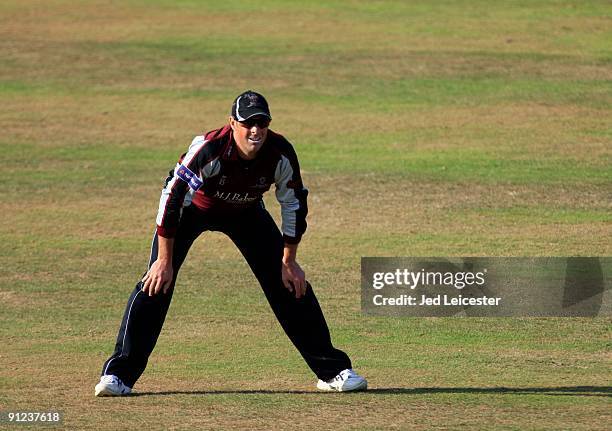 Marcus Trescothick of Somerset ccc fielding during the NatWest Pro40: Division One match between Somerset and Durham at the County Cricket Ground on...