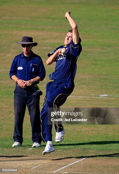 Ben Harmison of Durham ccc bowling during the NatWest Pro40: Division One match between Somerset and Durham at the County Cricket Ground on September...