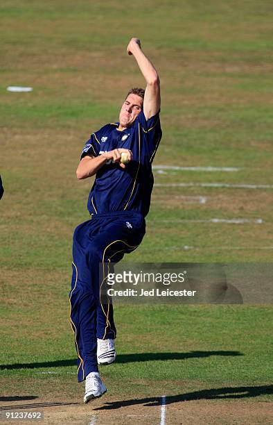 Ben Harmison of Durham ccc bowling during the NatWest Pro40: Division One match between Somerset and Durham at the County Cricket Ground on September...