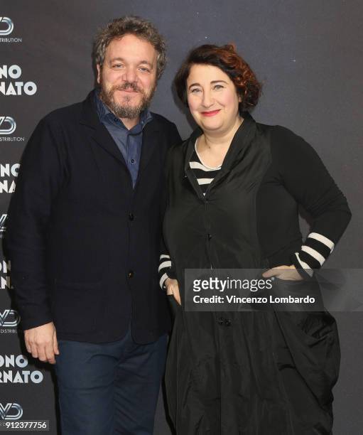 Corrado Nuzzo and Maria Di Biase attend 'Sono Tornato' photocall on January 30, 2018 in Milan, Italy.