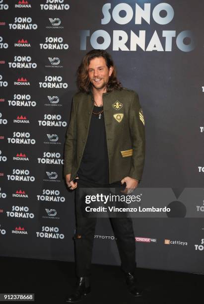 Enrico Nigiotti attends 'Sono Tornato' photocall on January 30, 2018 in Milan, Italy.