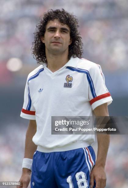 Dominique Rocheteau of France during the FIFA World Cup match between Italy and France at the Estadio Olympico Universitario in Mexico City, 16th...