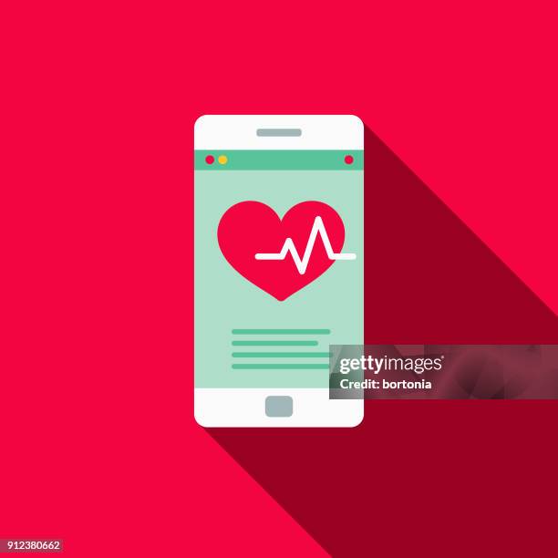 mobile health application flat design fitness & exercise icon - fitness app stock illustrations