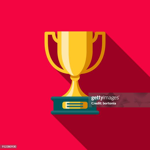 trophy flat design fitness & exercise icon - awards trophy stock illustrations