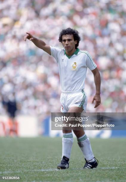 Hugo Sanchez of Mexico during the FIFA World Cup match between Mexico and Bulgaria at the Estadio Azteca in Mexico City, 15th June 1986. Mexico won...