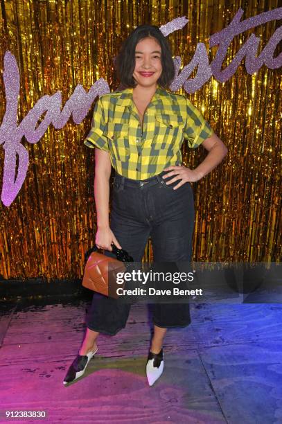 Naomi Shimada attends the ALEXACHUNG Fantastic collection party on January 30, 2018 in London, England.