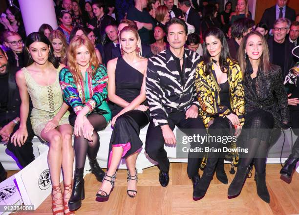 Rebecca Mir, Palina Rojinski, Lena Gercke, Marcus Schenkenberg, Shermine Shahrivar, and Pat Cleveland during the Gianni Versace Retrospective opening...