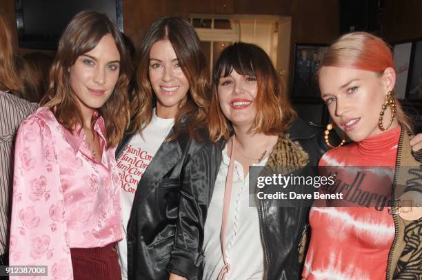 Alexa Chung, Sara Macdonald, Mairead Nash and Mary Charteris attend the ALEXACHUNG Fantastic collection party on January 30, 2018 in London, England.