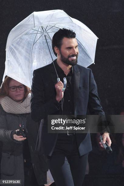 Rylan Clark during the Celebrity Big Brother eviction at Elstree Studios on January 30, 2018 in Borehamwood, England.