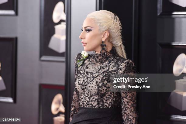 Lady Gaga attends the 60th Annual GRAMMY Awards - Arrivals at Madison Square Garden on January 28, 2018 in New York City.