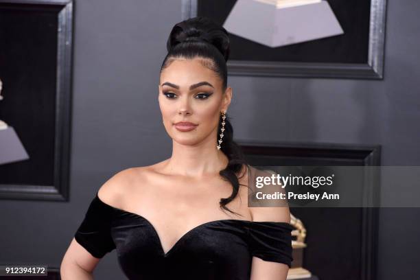 Anabelle Acosta attends the 60th Annual GRAMMY Awards - Arrivals at Madison Square Garden on January 28, 2018 in New York City.