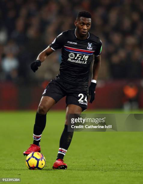 Timothy Fosu-Mensah of Crystal Palace during the Premier League match between West Ham United and Crystal Palace at London Stadium on January 30,...