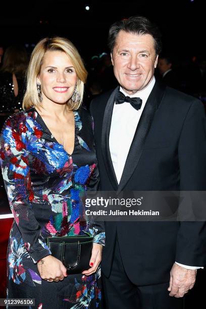 Christian Estrosi and his wife Laura Tenoudji attend the 33nd International Automobile Festival At Hotel des Invalides on January 30, 2018 in Paris,...