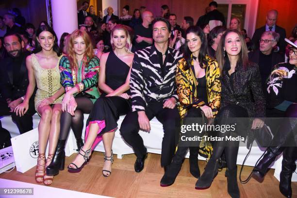 Rebecca Mir, Palina Rojinski, Lena Gercke, Marcus Schenkenberg, Shermine Shahrivar, Pat Cleveland during the Gianni Versace Retrospective opening...
